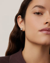 mini woven square earrings