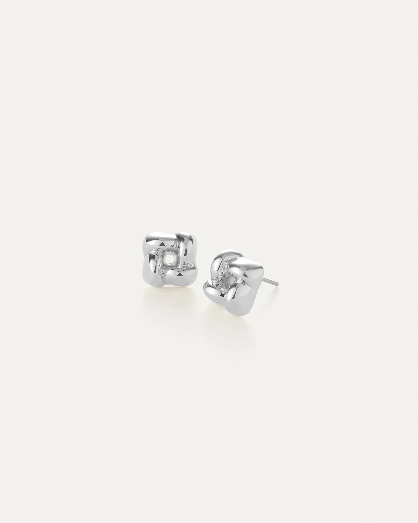 mini woven square earrings