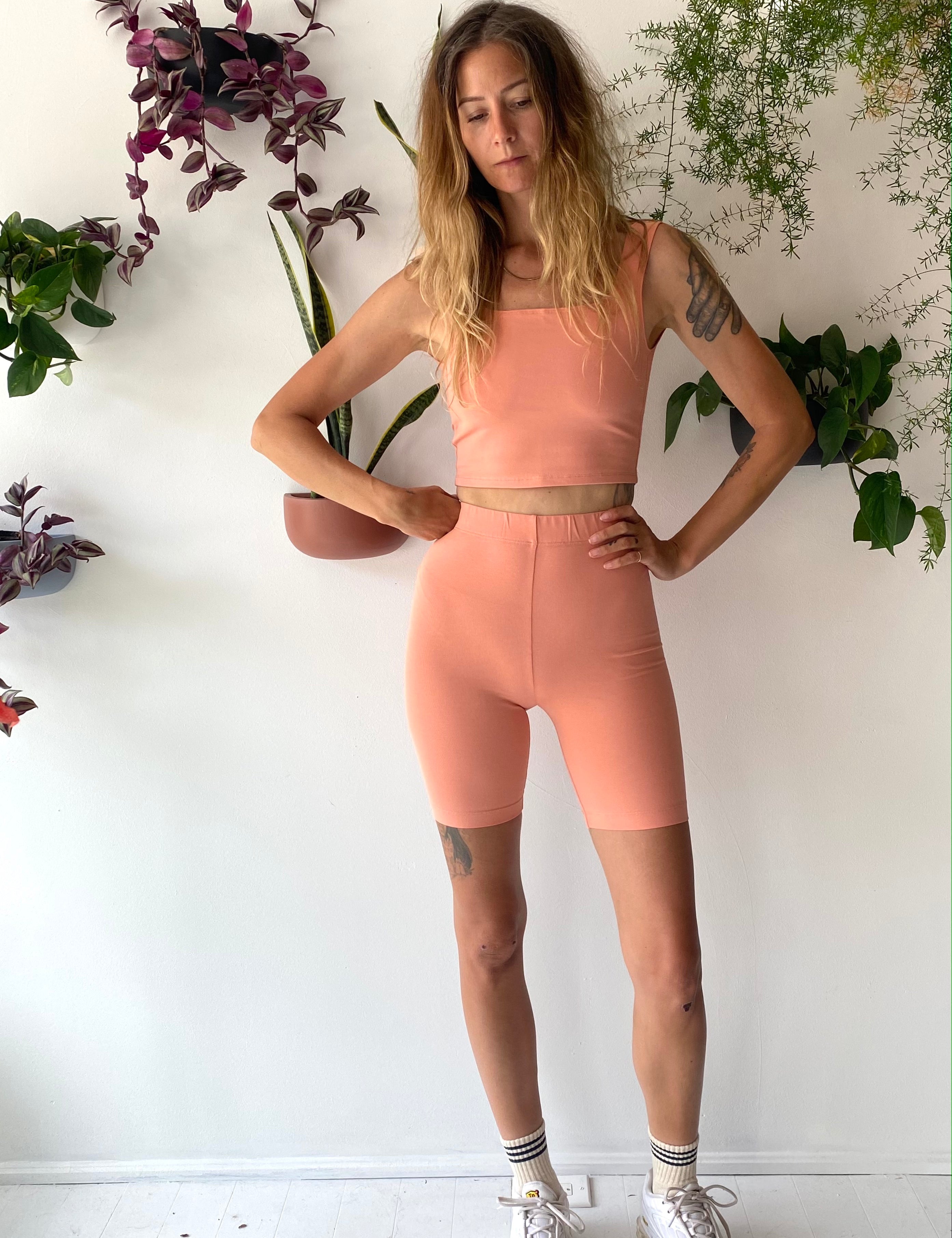high waist bike short