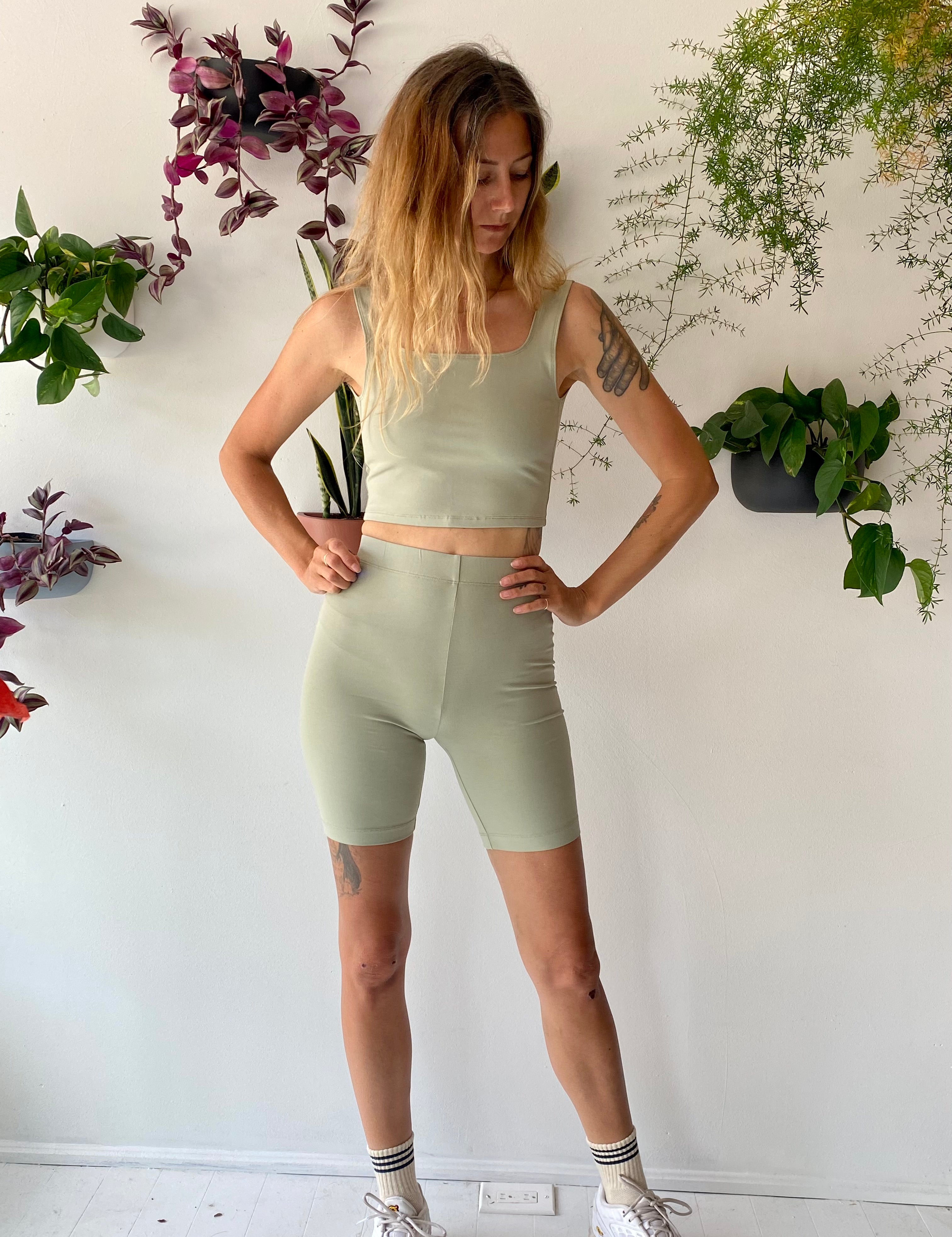 high waist bike short