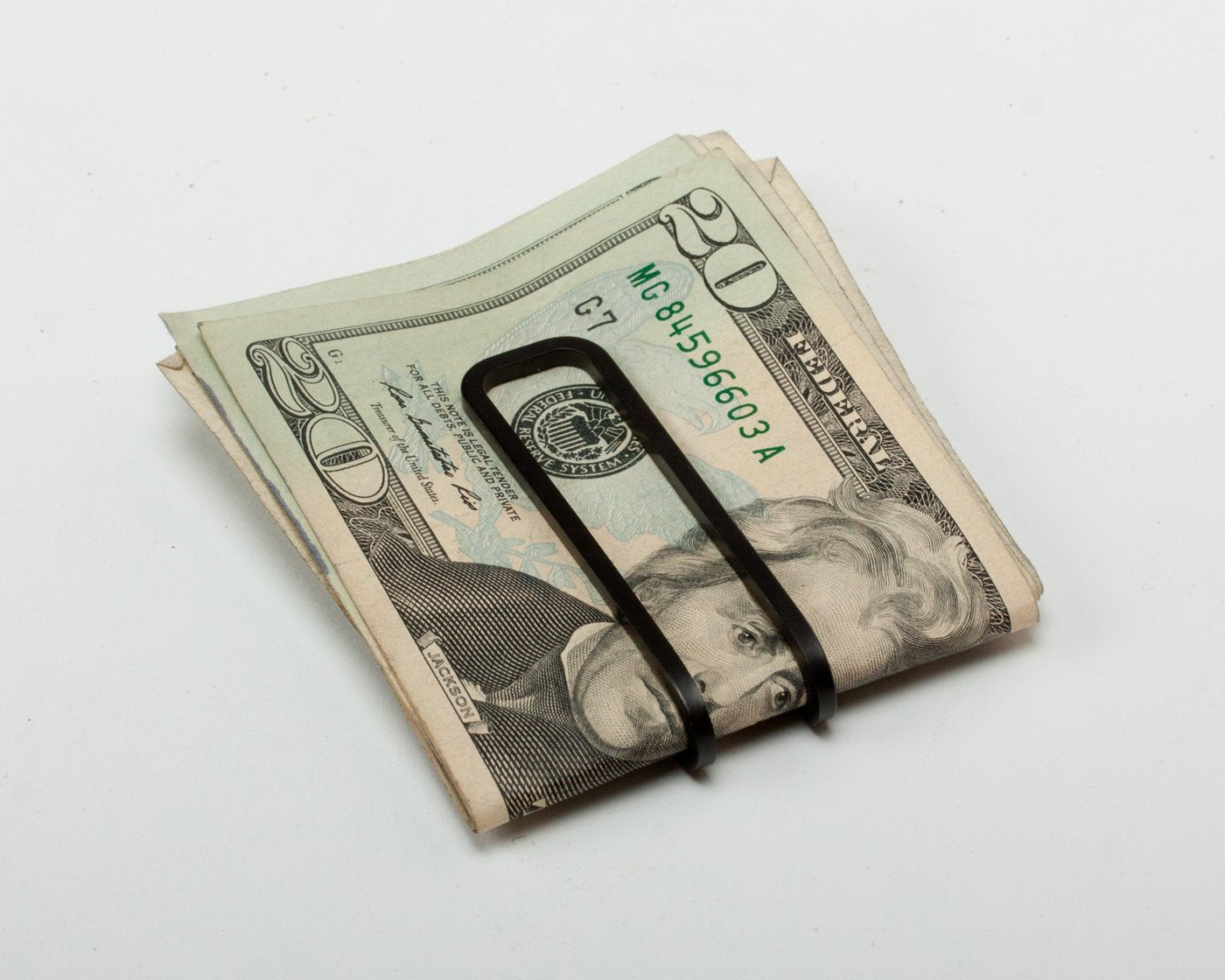 money clip - square - carbon black