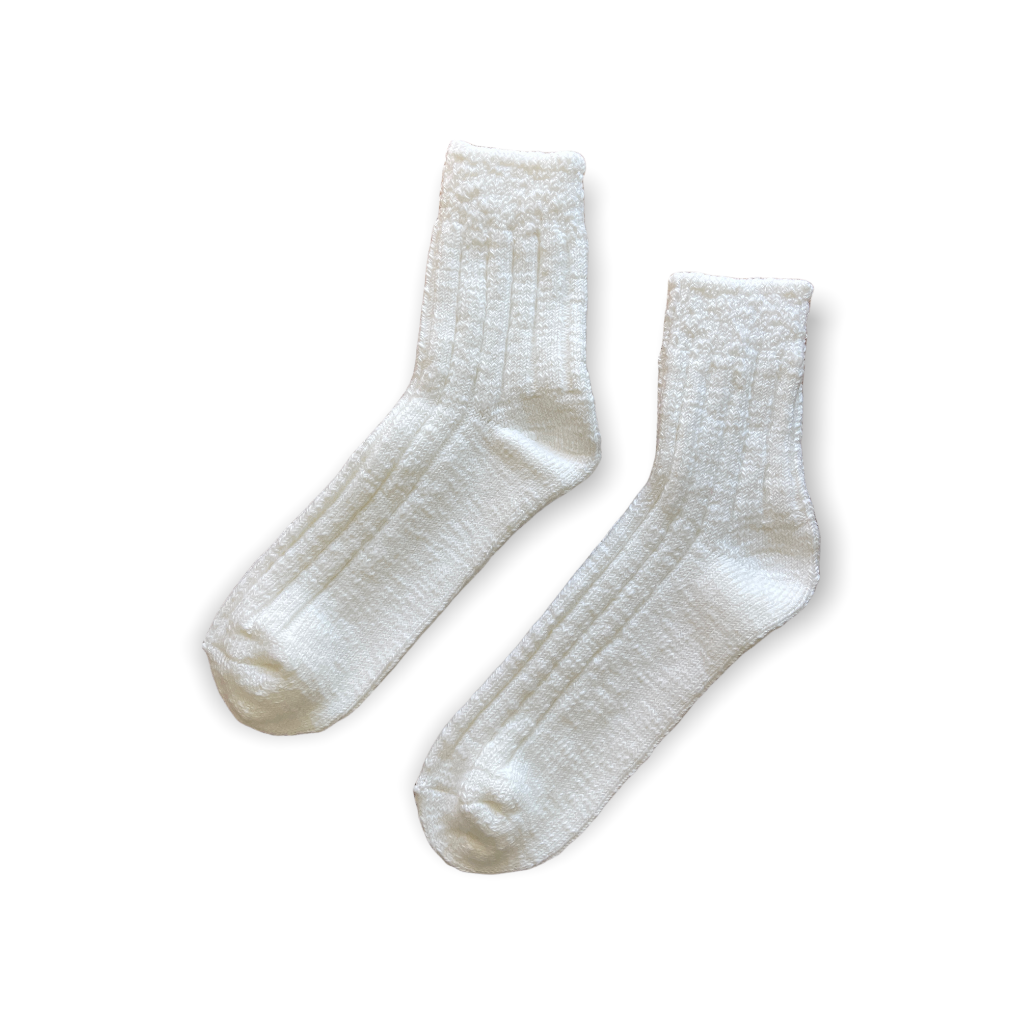hut socks - white linen