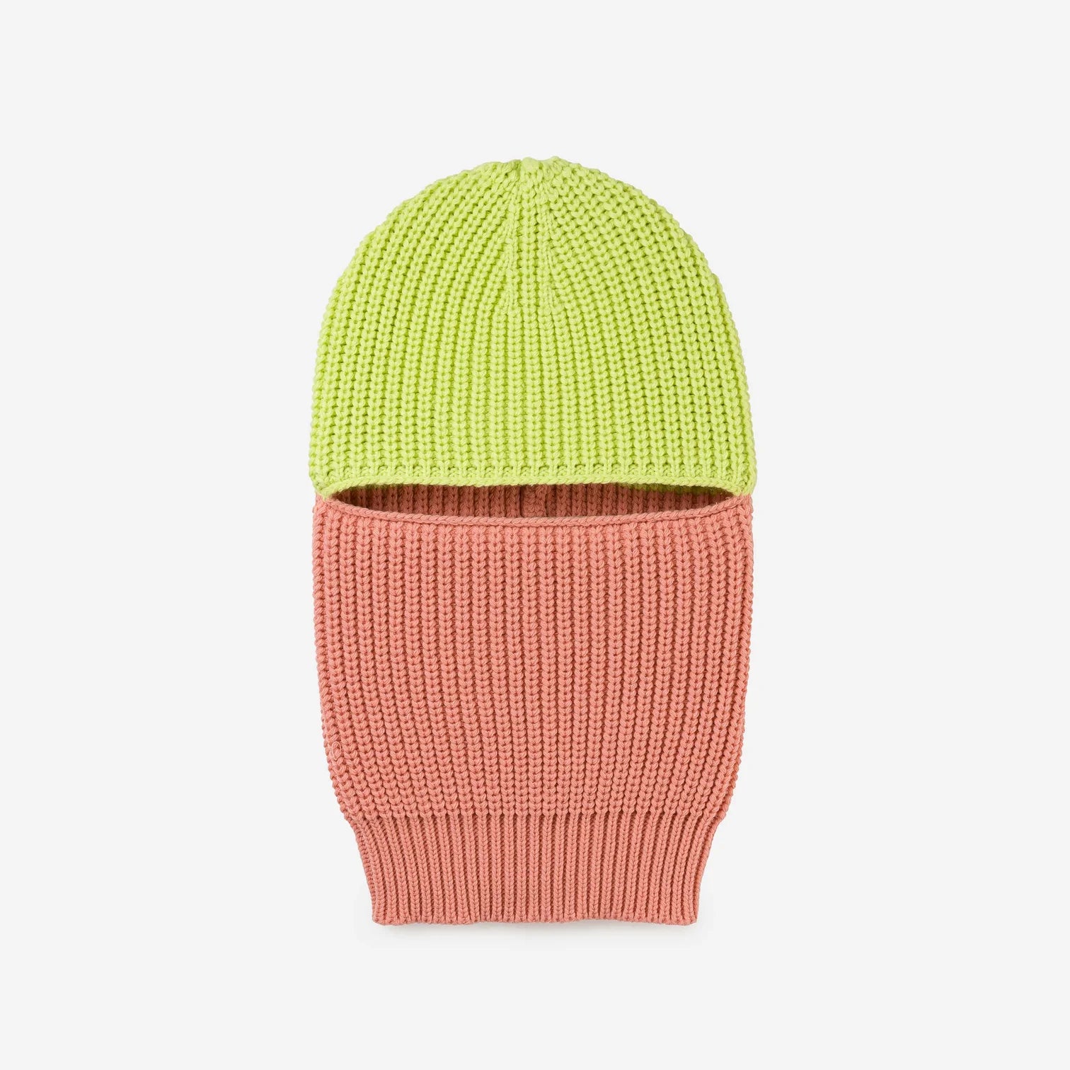 ribbed colourblock balaclava