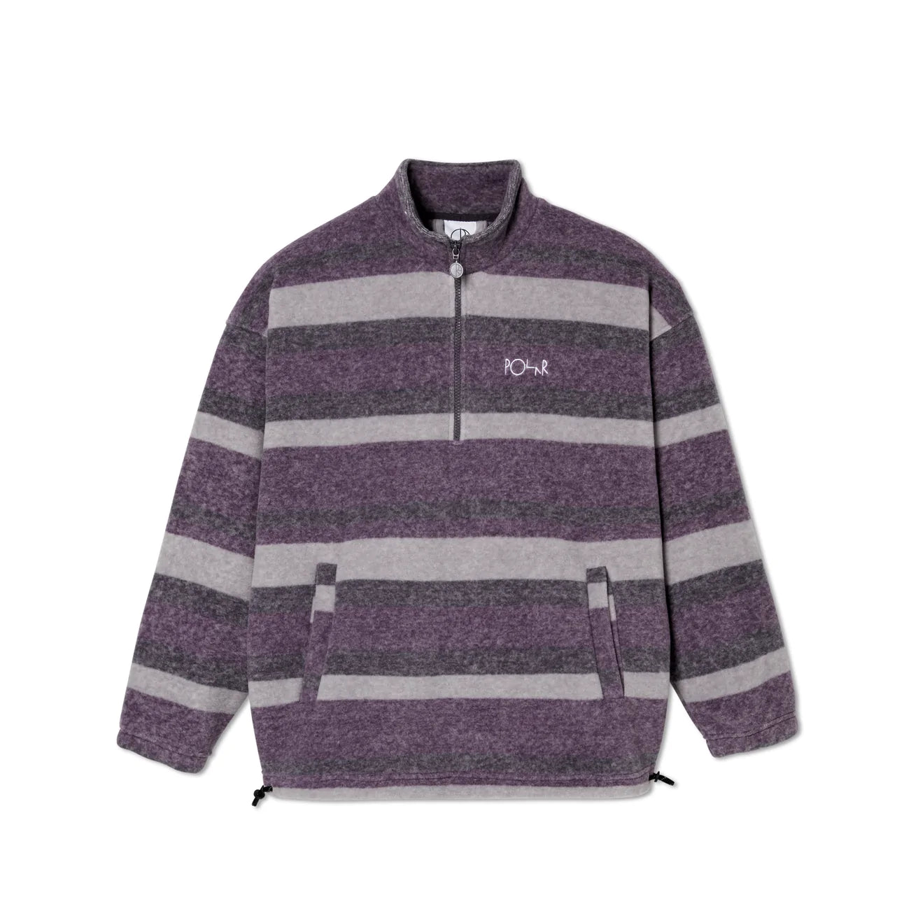 stripe fleece pullover