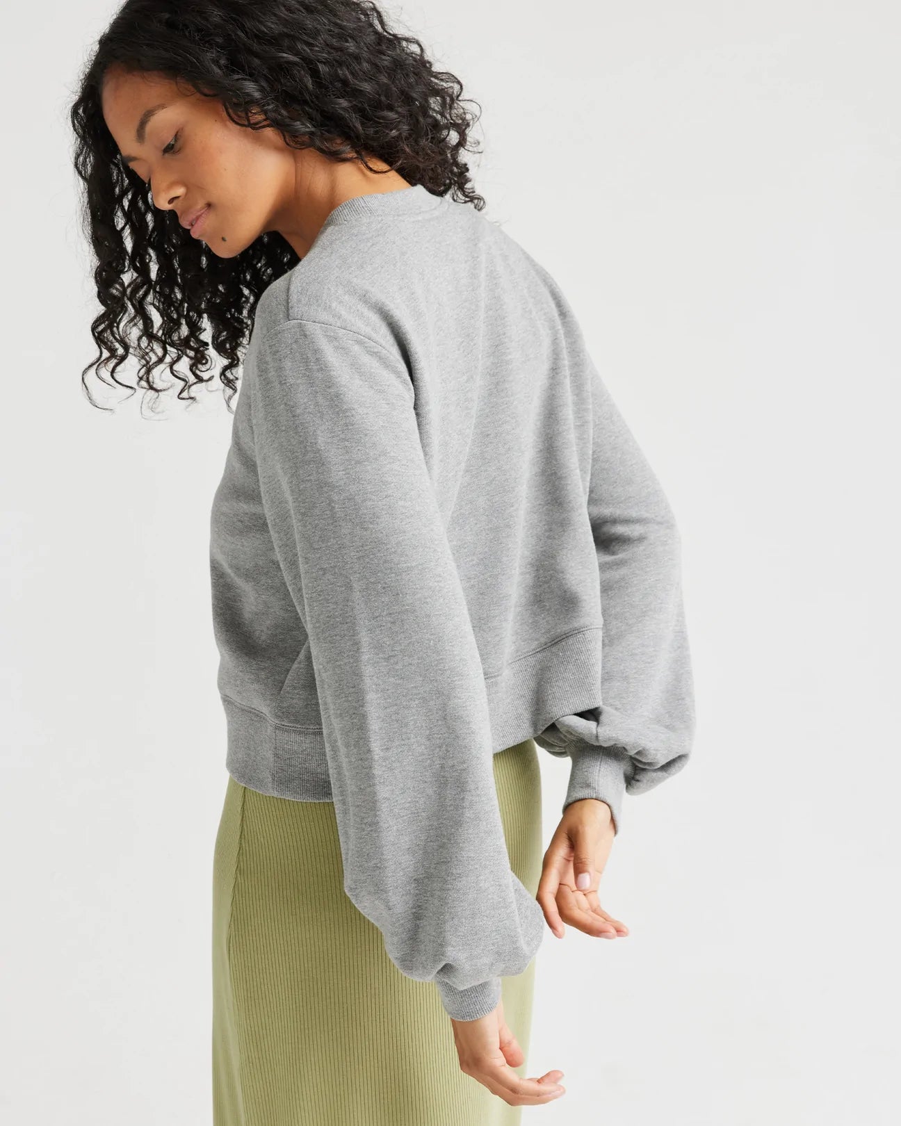 recycled fleece cropped sweatshirt